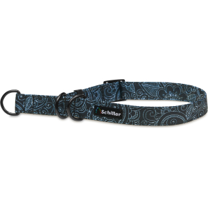 Obroża półzaciskowa czarny paisley