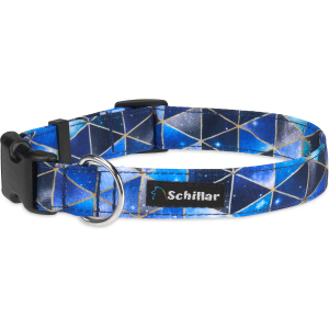 Obroża na klamrę niebieskie trójkąty