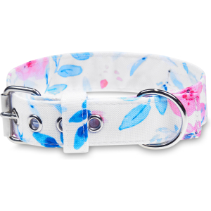 Obroża na sprzączkę akwarelowe kwiaty