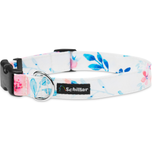 Obroża na klamrę akwarelowe kwiaty