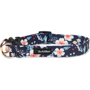 Obroża double lock Small white flowers