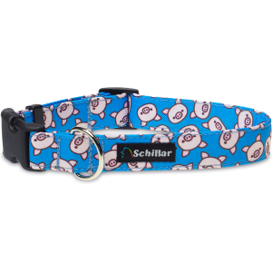 Obroża na klamrę świnki niebieskie