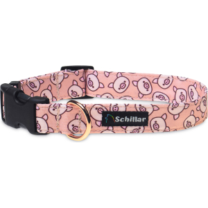 Obroża na klamrę świnki różowe