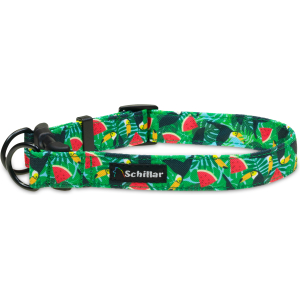 Obroża double lock Tukany i arbuzy