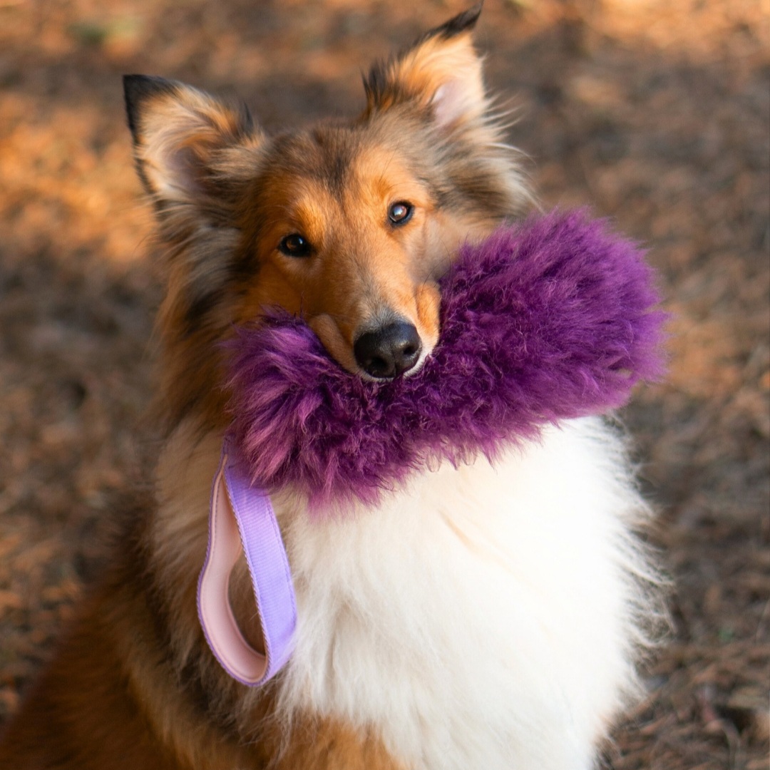 Szarpak z owcy naturalnej fioletowy