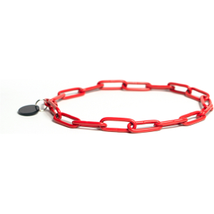 Obroża łańcuszkowa czerwona dla psa