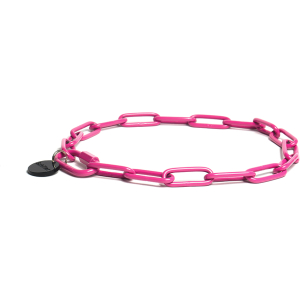 Obroża łańcuszkowa fuksja