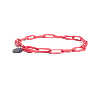 Obroża łańcuszkowa koralowa