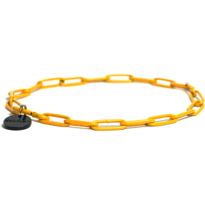 Obroża łańcuszkowa ciemnożółta