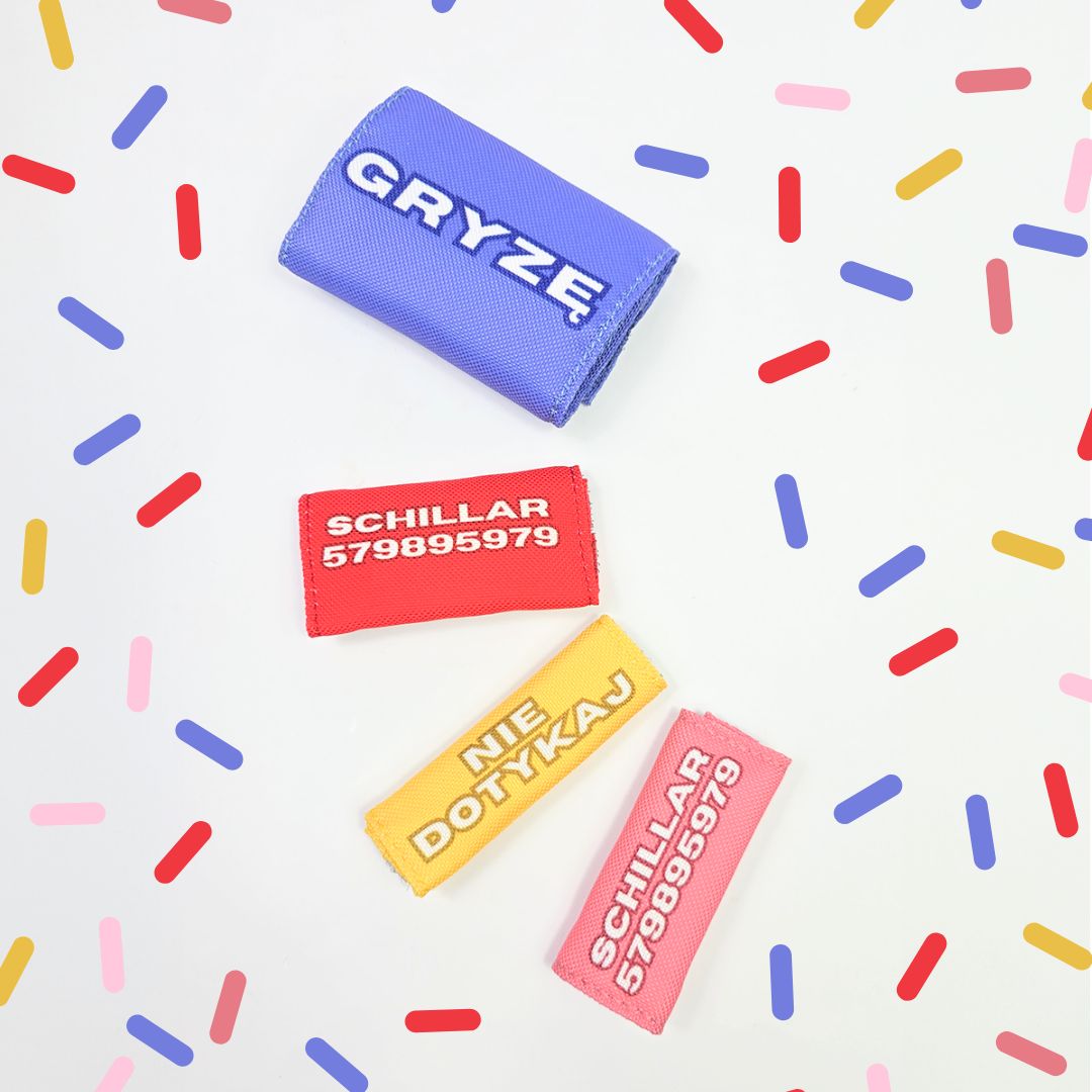 Adresówka na rzep z nadrukiem dla psa